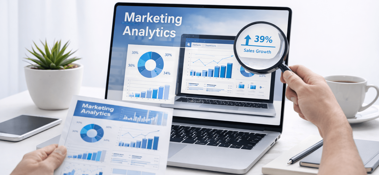 Marketing analytics workspace with growth focus