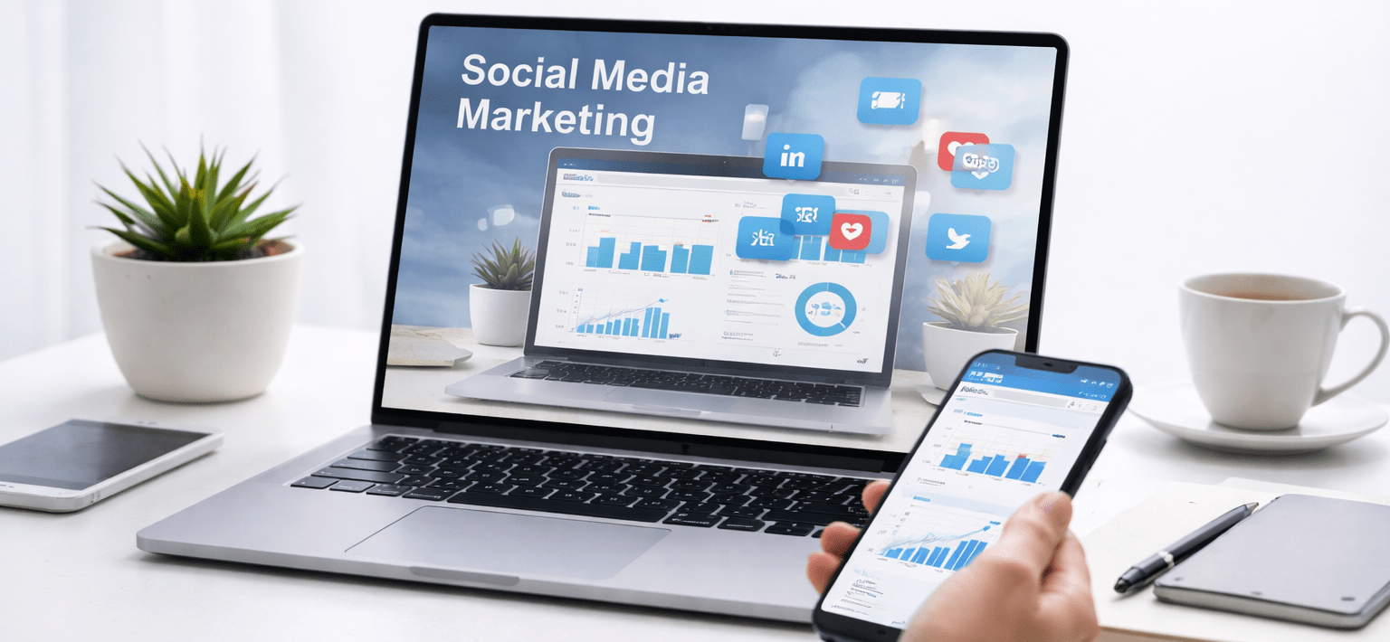 Social media marketing workspace setup